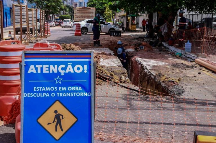 Obras da Nova Doca e saneamento avançam com mudanças no trânsito em Belém