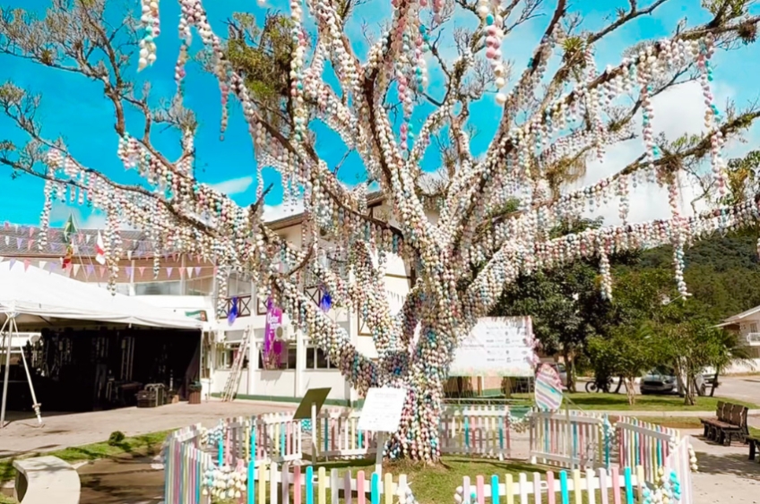 Águas Mornas entra para ranking mundial da Páscoa com a 1ª Osterbaumfest e a terceira maior árvore pascal do mundo
